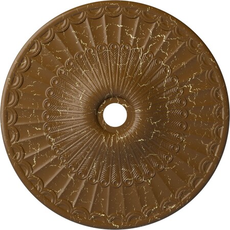 Ekena Millwork Galveston Medallion (Canopies up to 4 3/4"), 36 5/8"OD x 3 5/8"ID x 2 3/8"P, Smokey Topaz Crackle CM36GLSTC